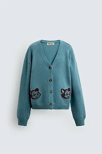 GILET EN MAILLE JACQUARD FIGARO HARRY LAMBERT FOR ZARA X DISNEY
