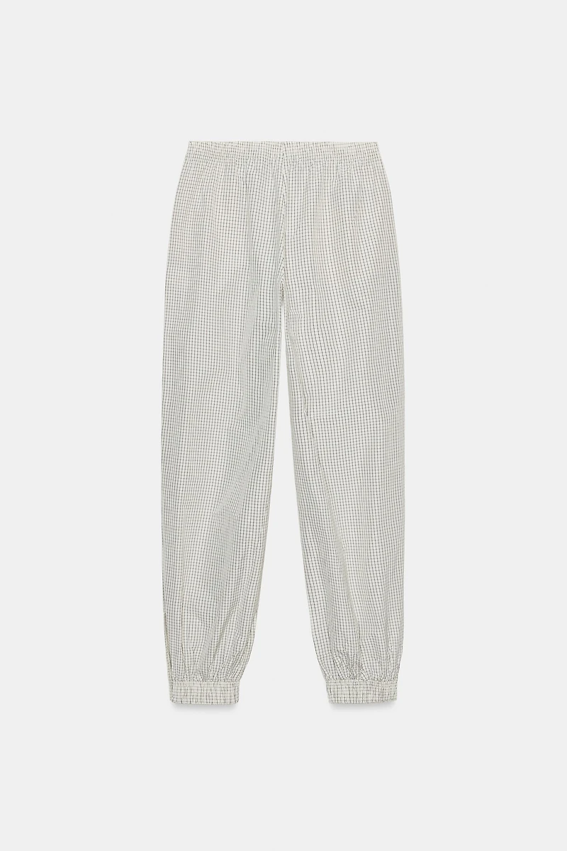 PANTALON BOUFFANT NYLON À CARREAUX