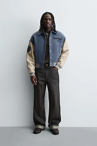 PATCHED QUILTED BOMBER JACKET