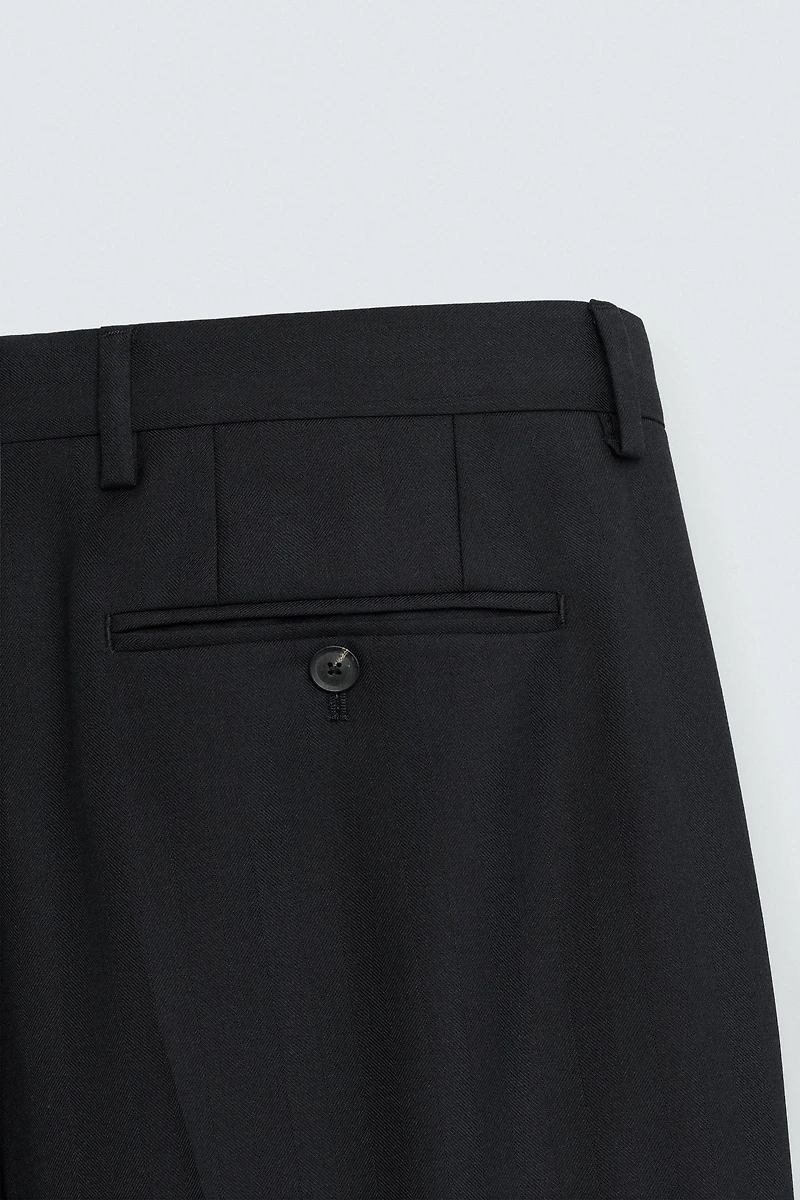 HERRINGBONE SUIT PANTS