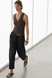 V-neck top with lace detail