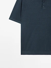 Polo en maille de lin mélangé