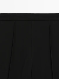 Crepe trousers with seam detail