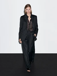 Pantalon plissé 100 % laine extra-fine