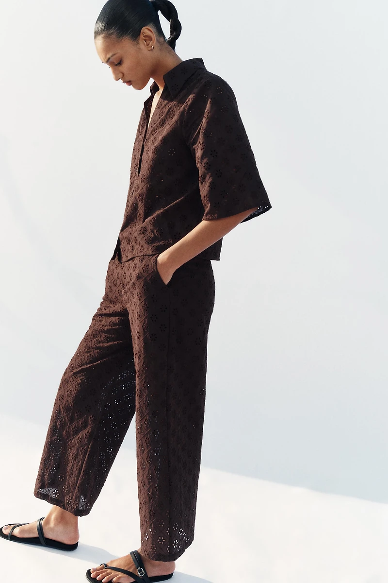 CULOTTES WITH OPENWORK EMBROIDERY