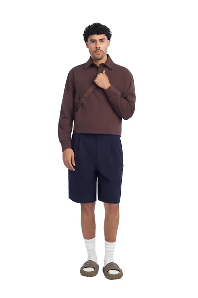 CROPPED FIT COTTON POLO SHIRT