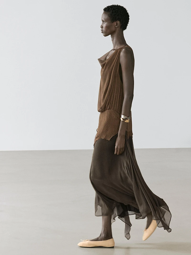 Robe à volants superposés fluide
