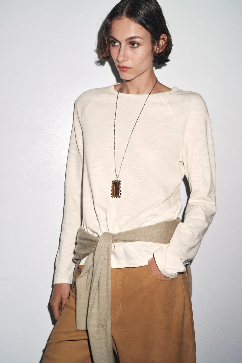 COTTON RAGLAN SLEEVE T-SHIRT