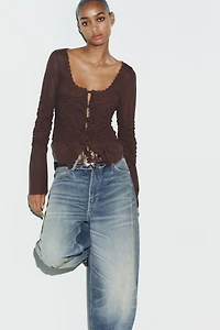 RUCHED TIE TOP