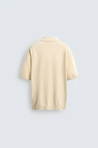 POLO EN MAILLE DE COTON ET LIN