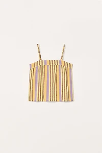 STRIPED COTTON LINEN TOP LIMITED EDITION