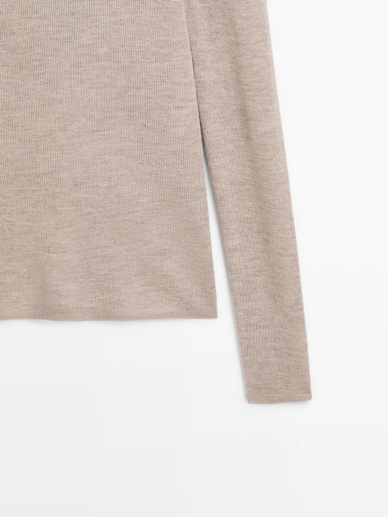Knit 100% cashmere high neck sweater - LIMITED