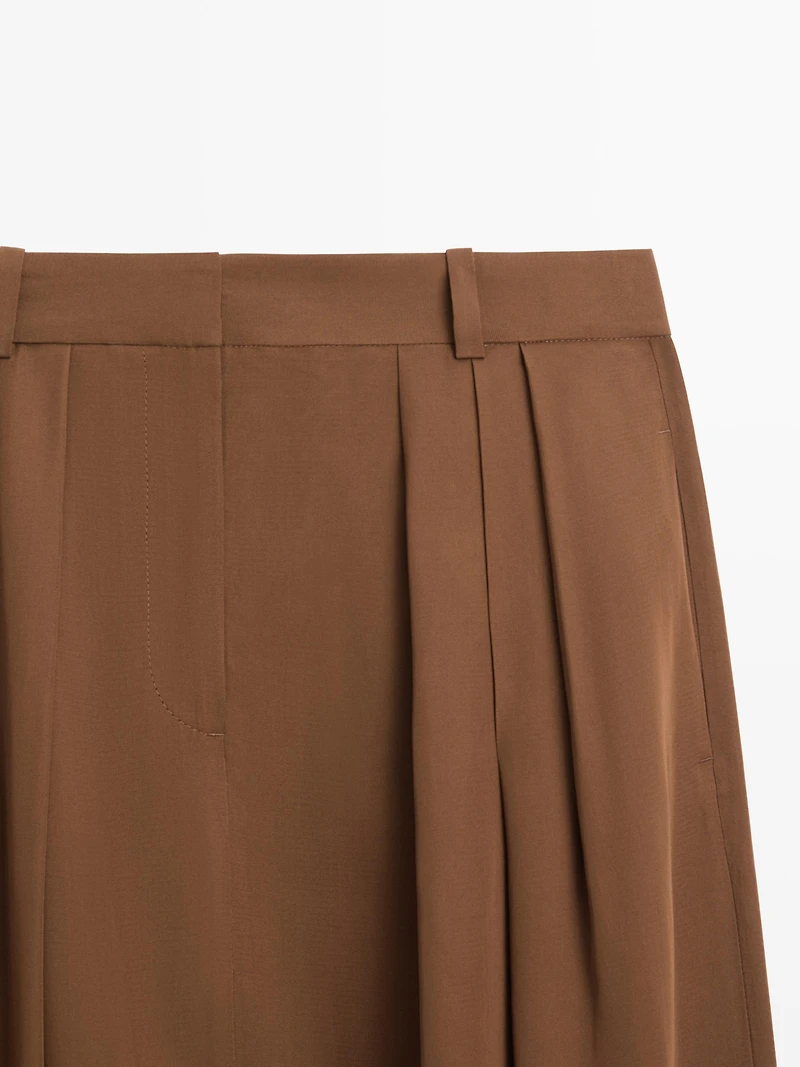 Flowing pleated skort
