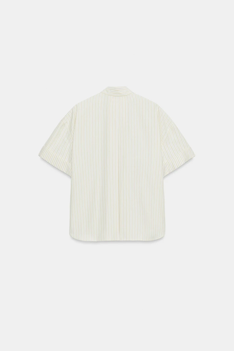 OVERSIZED STRIPED POPLIN SHIRT