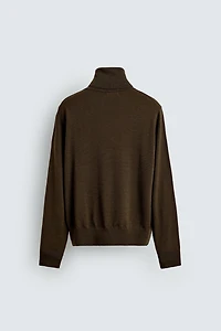 100% WOOL TURTLENECK SWEATER