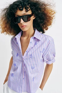 SEQUINED STRIPED SHIRT