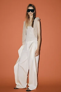 PANTALON LARGE À PLIS ZW COLLECTION