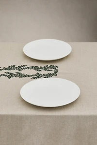 LINEN TABLECLOTH WITH GREEN LEAVES CHRISTMAS