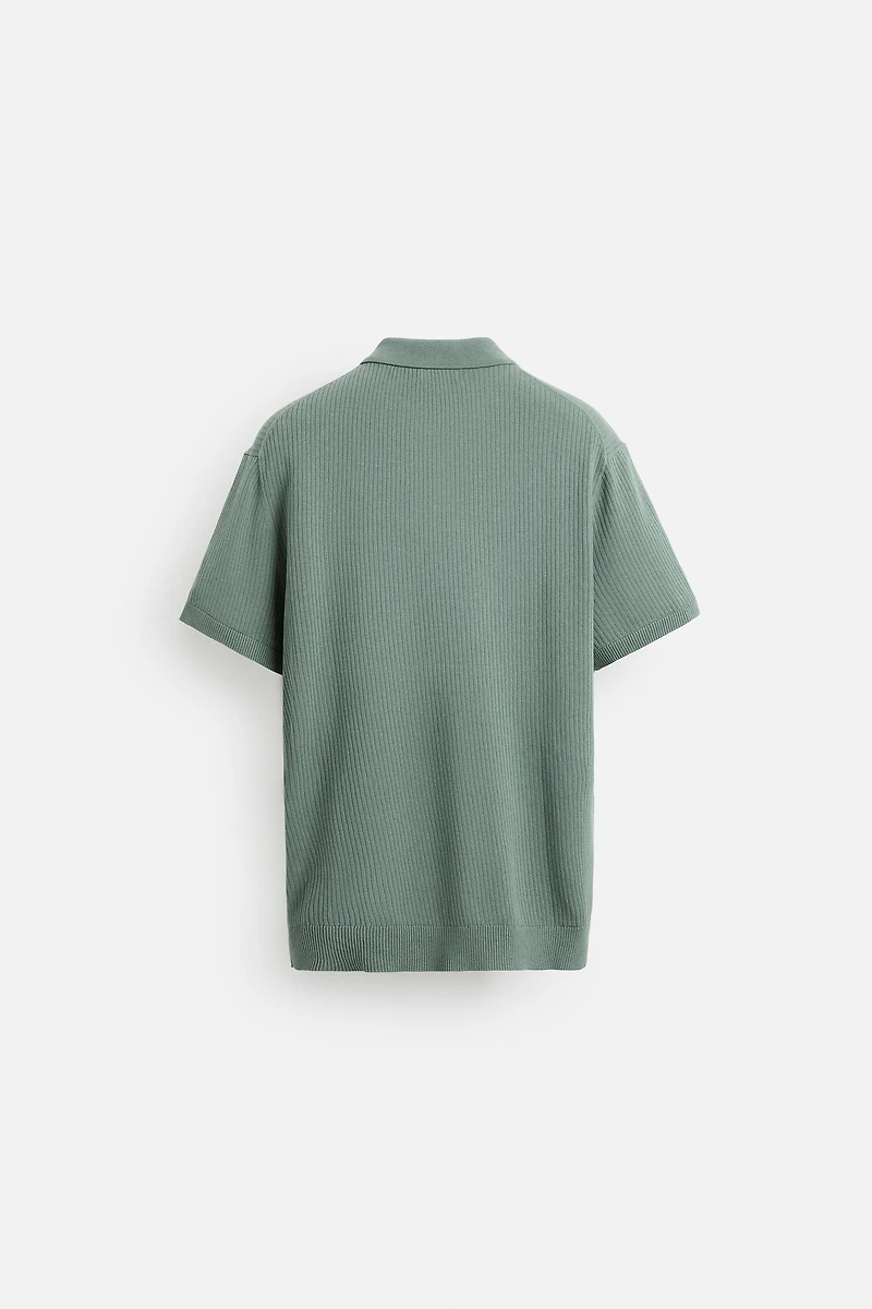 RIB KNIT POLO SHIRT