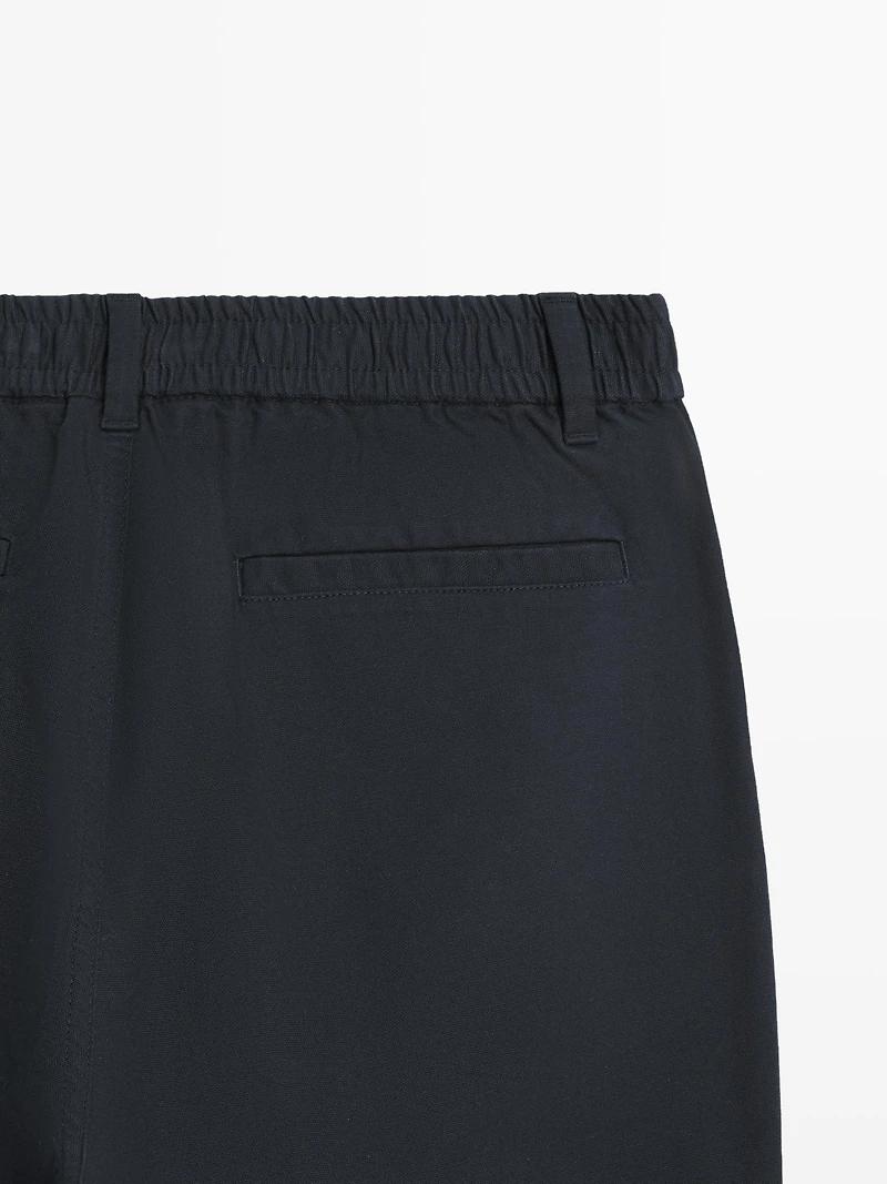 Cotton blend jogger fit trousers