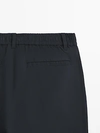 Cotton blend jogger fit trousers