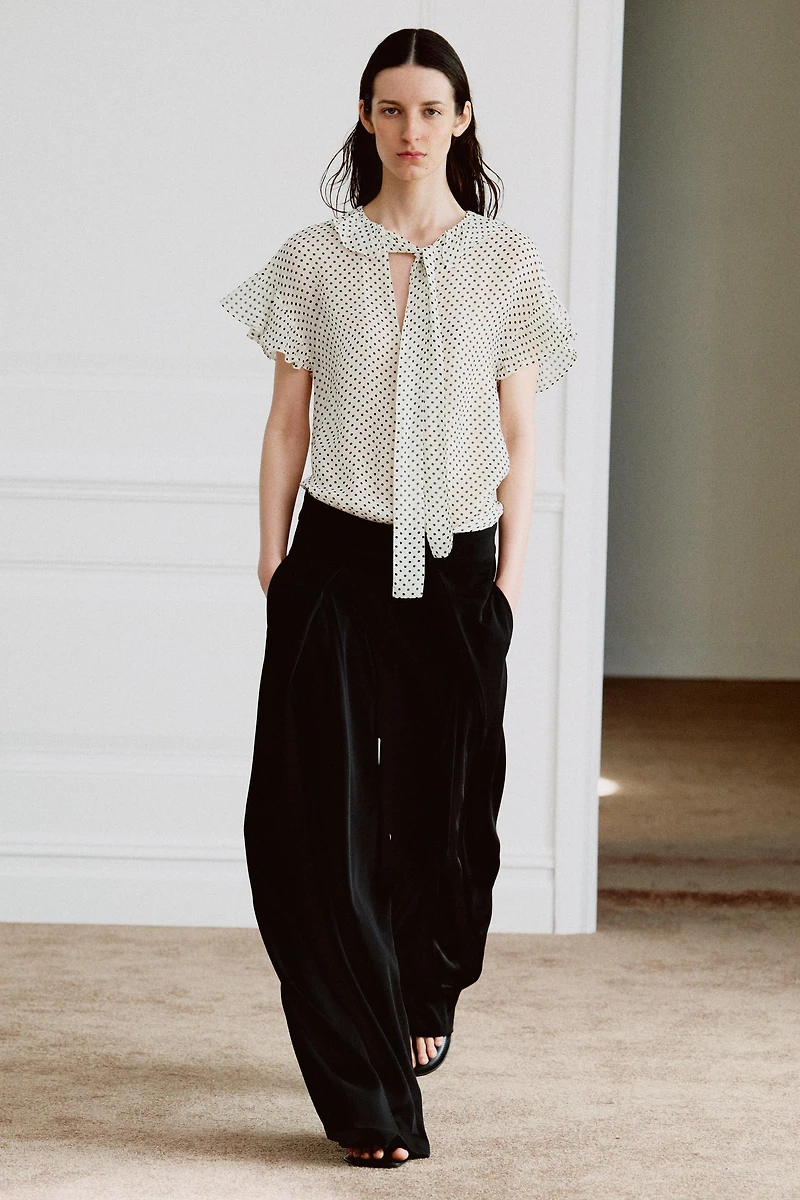 BLOUSE À NŒUDS ET POIS ZW COLLECTION