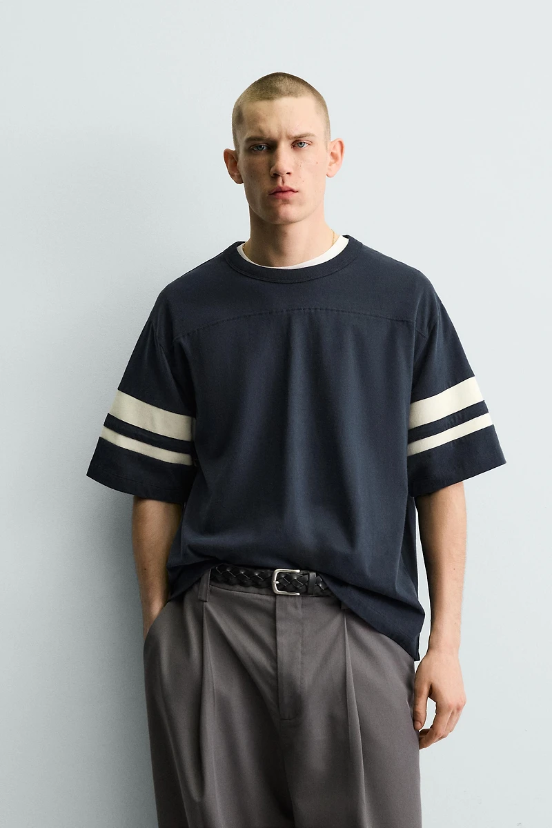 RELAXED FIT STRIPE T-SHIRT