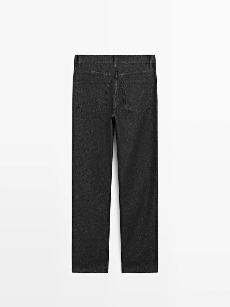 High-waist straight-leg jeans