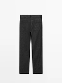 High-waist straight-leg jeans