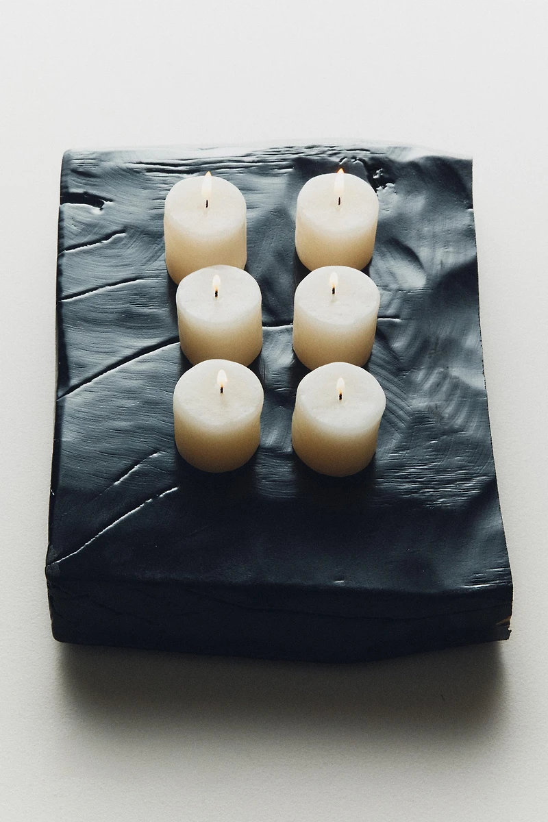 SET OF 6 DECORATIVE TEALIGHT CANDLES