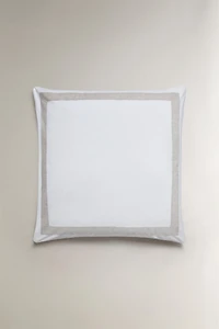 COTTON PILLOWCASE WITH LINEN BORDER
