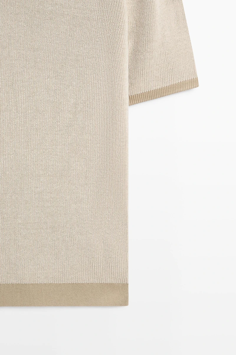 100% Cotton knit polo sweater