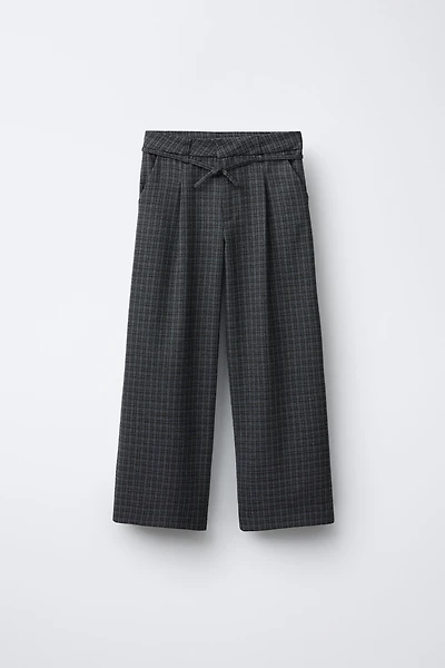 PLAID DRAWSTRING PANTS