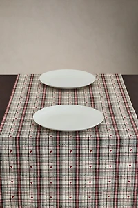 CHEMIN DE TABLE CŒUR NOËL FIL TEINT