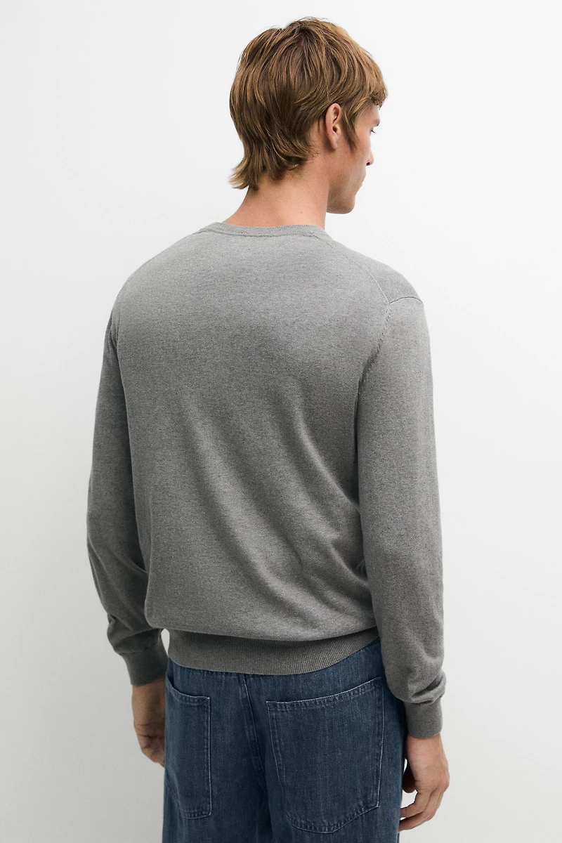 Cotton blend knit sweater