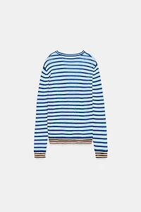 PULL EN MAILLE À RAYURES