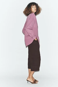 CHEMISE OVERSIZE À COL MONTANT