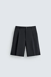 RELAXED FIT PLEATED SUIT SHORTS