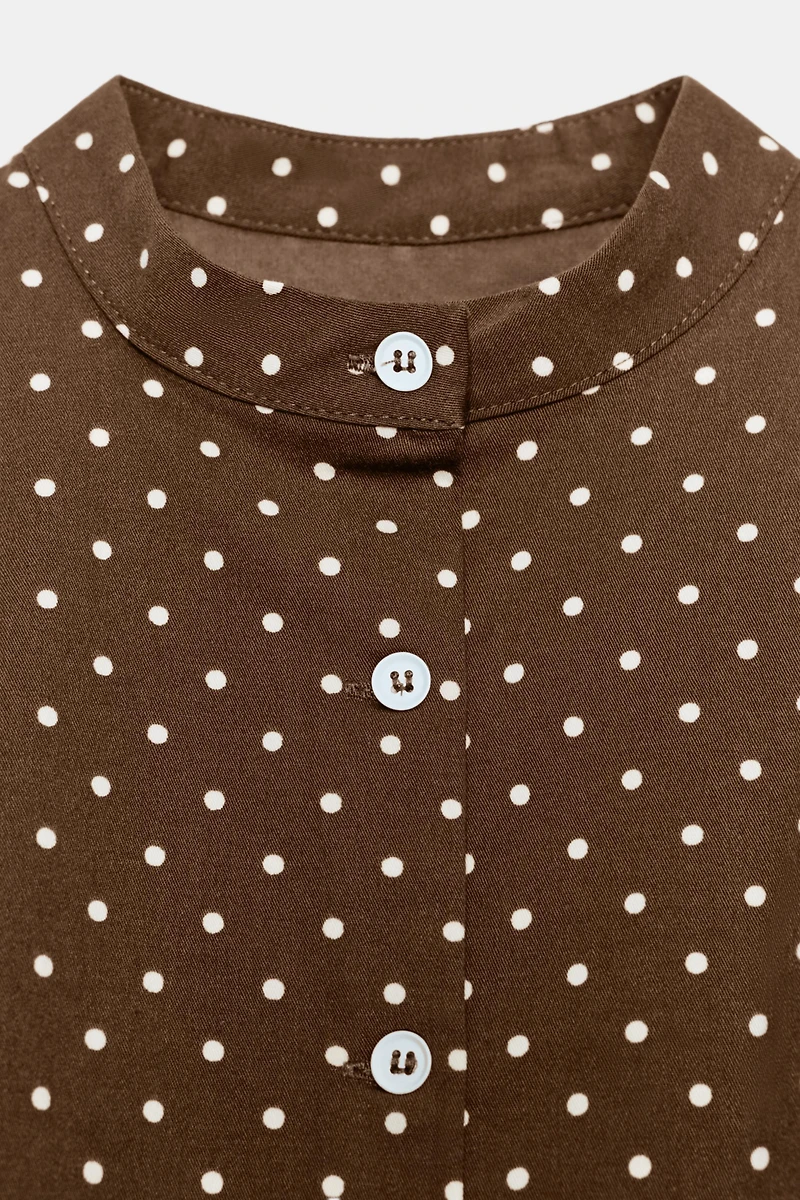 TOP EN POPELINE À POIS