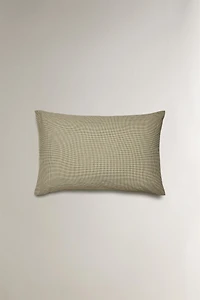 TAIE D’OREILLER FIL TEINT CARREAUX NOËL