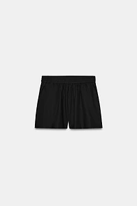 LINEN SHORTS WITH ELASTIC WAIST
