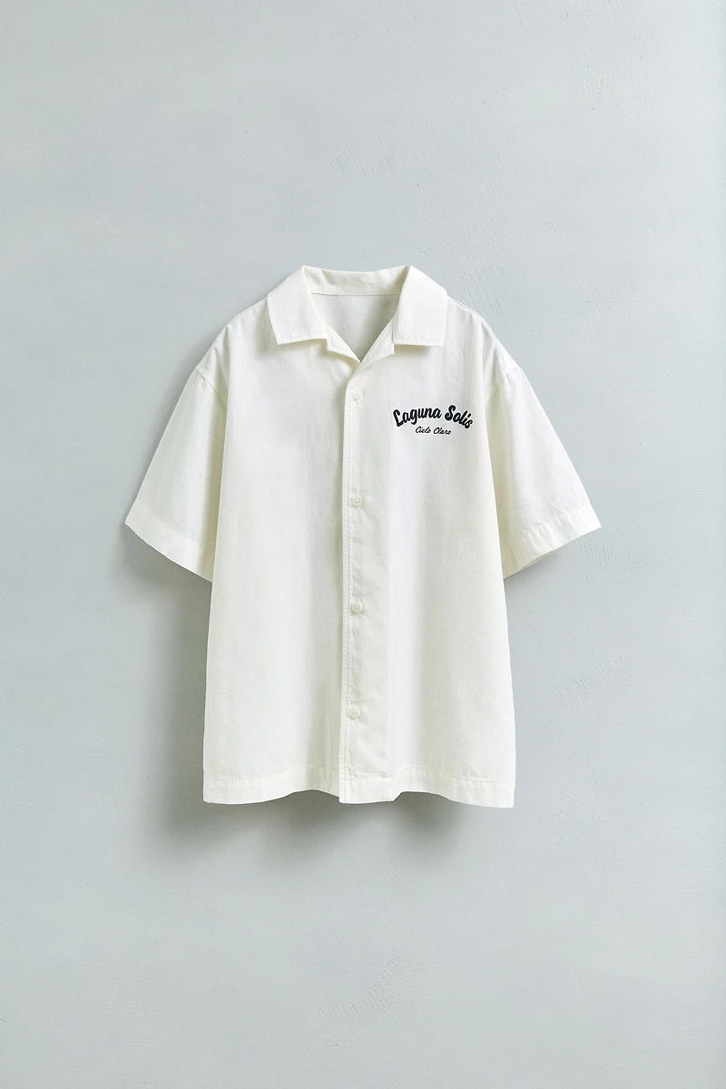 TEXT BOWLING SHIRT