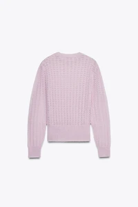 POINTELLE KNIT WOOL AND ALPACA SWEATER