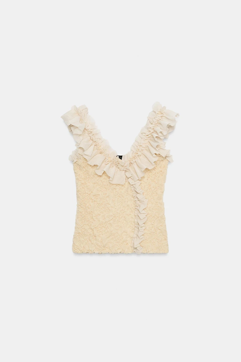 COMBINATION ROMANTIC KNIT TOP