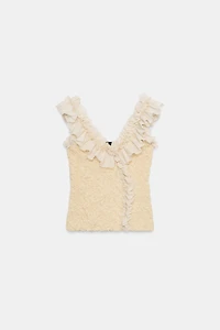 COMBINATION ROMANTIC KNIT TOP