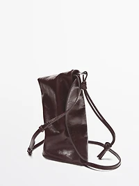 Nappa leather crossbody pouch bag