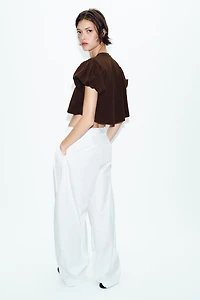 CROPPED VOLUMINOUS SLEEVE T-SHIRT
