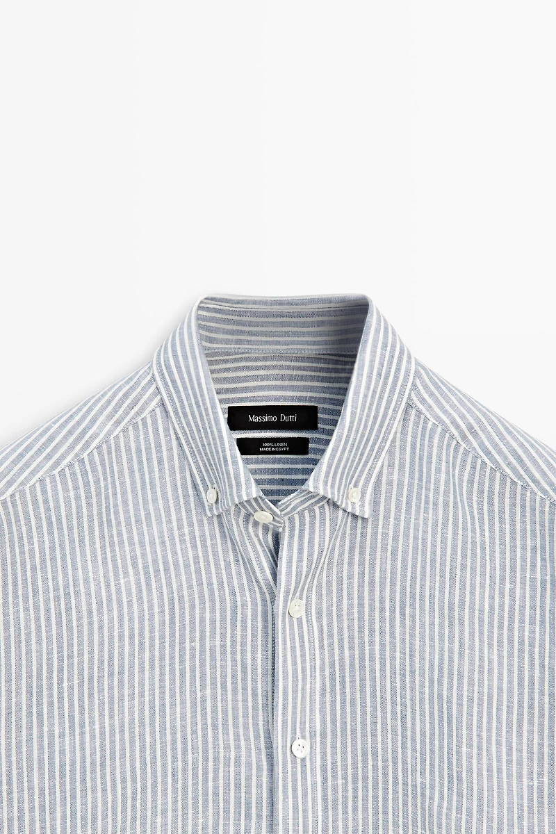 Chemise à rayures 100 % lin