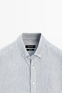 Chemise à rayures 100 % lin
