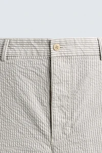SEERSUCKER STRAIGHT FIT PANTS